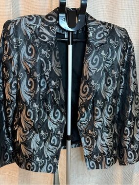 Gant Black and Silver Swirl Brocade Blazer